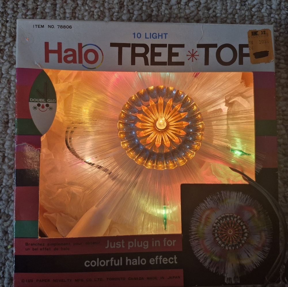 Halo Vintage Tree Topper with Colorful Light Effect